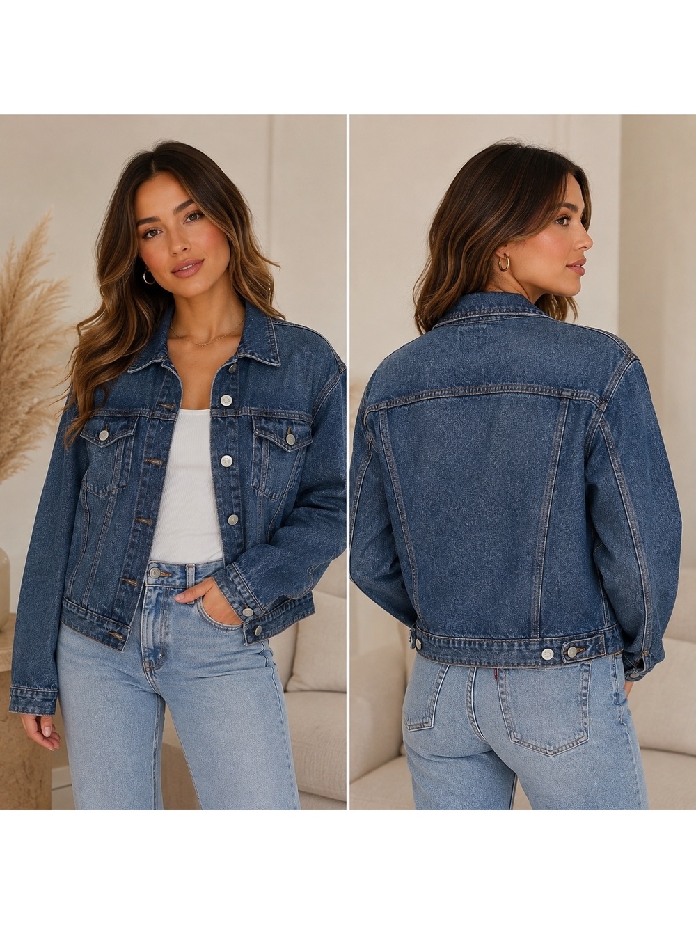 NWT LINE Vintage Wash Denim Crop Jacket Size S